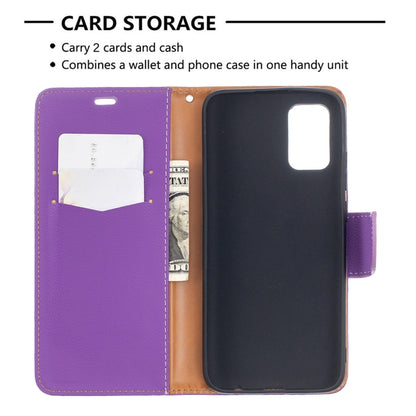 For Samsung Galaxy A02s (EU Version) Litchi Texture Pure Color Horizontal Flip Leather Case with Holder & Card Slots & Wallet & Lanyard(Purple) by buy2fix