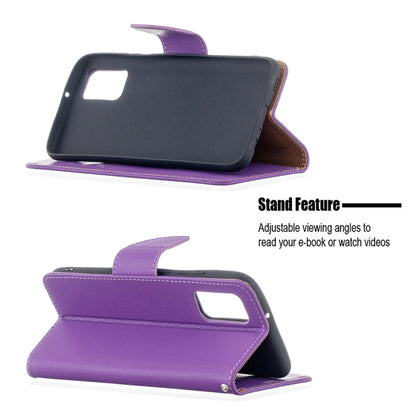 For Samsung Galaxy A02s (EU Version) Litchi Texture Pure Color Horizontal Flip Leather Case with Holder & Card Slots & Wallet & Lanyard(Purple) by buy2fix