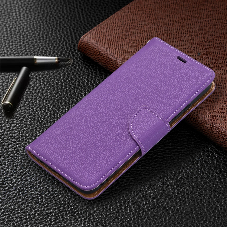 For Samsung Galaxy A02s (EU Version) Litchi Texture Pure Color Horizontal Flip Leather Case with Holder & Card Slots & Wallet & Lanyard(Purple) by buy2fix