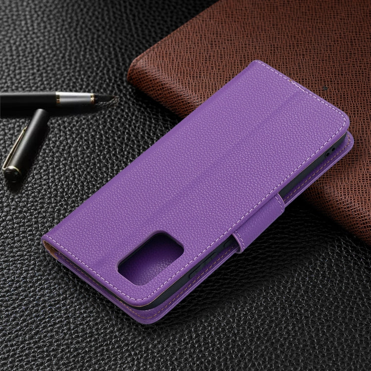 For Samsung Galaxy A02s (EU Version) Litchi Texture Pure Color Horizontal Flip Leather Case with Holder & Card Slots & Wallet & Lanyard(Purple) by buy2fix