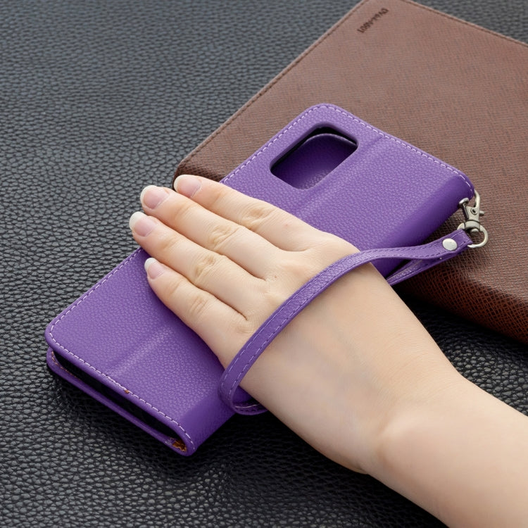 For Samsung Galaxy A02s (EU Version) Litchi Texture Pure Color Horizontal Flip Leather Case with Holder & Card Slots & Wallet & Lanyard(Purple) by buy2fix