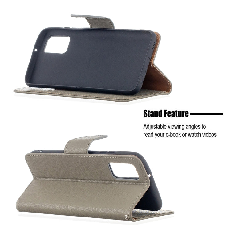 For Samsung Galaxy A02s (EU Version) Litchi Texture Pure Color Horizontal Flip Leather Case with Holder & Card Slots & Wallet & Lanyard(Grey) by buy2fix