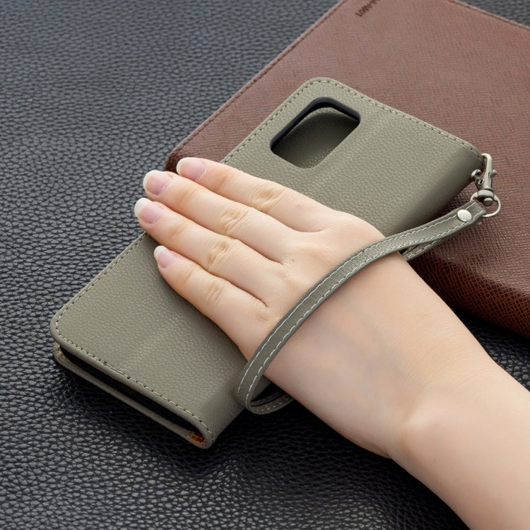 For Samsung Galaxy A02s (EU Version) Litchi Texture Pure Color Horizontal Flip Leather Case with Holder & Card Slots & Wallet & Lanyard(Grey) by buy2fix