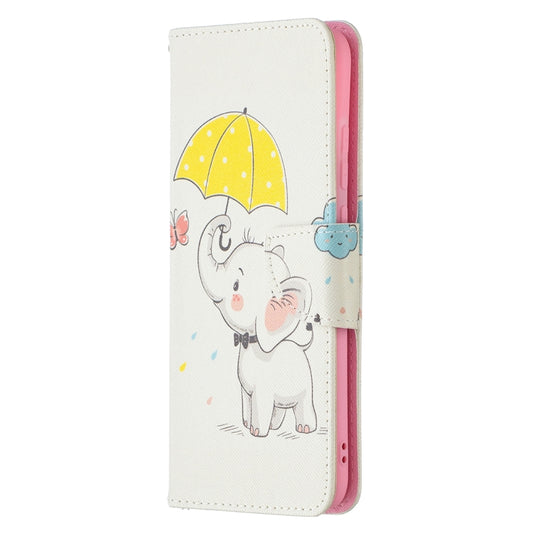 For Samsung Galaxy A02s (EU Version) Colored Drawing Pattern Horizontal Flip Leather Case with Holder & Card Slots & Wallet(Umbrella Elephant) by buy2fix