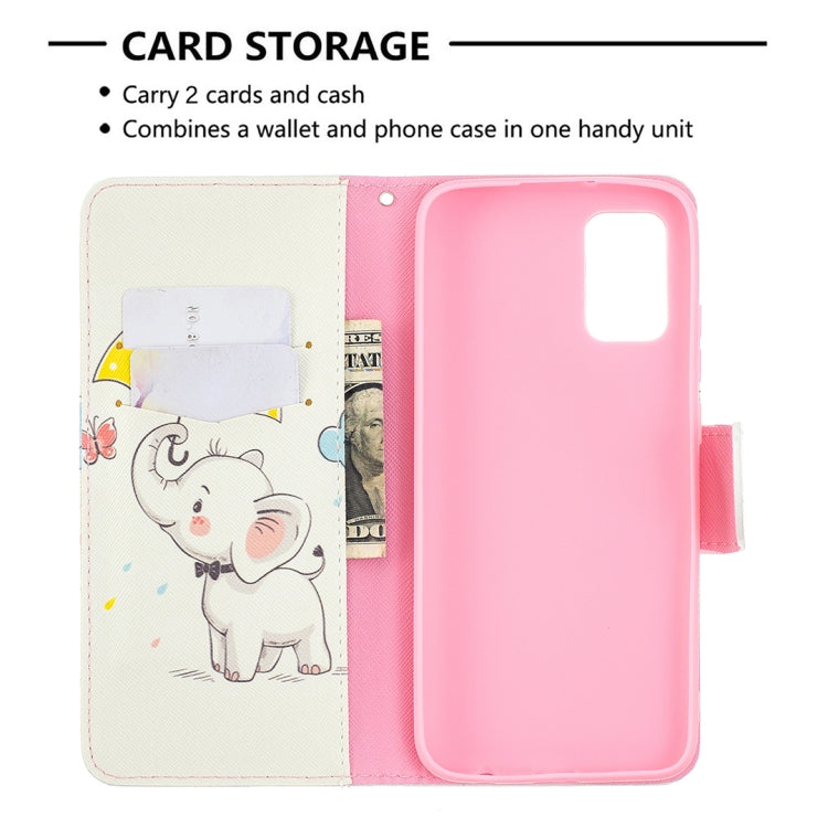 For Samsung Galaxy A02s (EU Version) Colored Drawing Pattern Horizontal Flip Leather Case with Holder & Card Slots & Wallet(Umbrella Elephant) by buy2fix