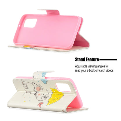 For Samsung Galaxy A02s (EU Version) Colored Drawing Pattern Horizontal Flip Leather Case with Holder & Card Slots & Wallet(Umbrella Elephant) by buy2fix