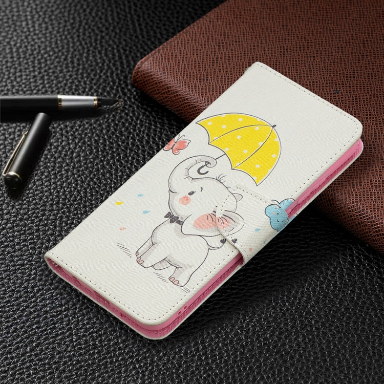 For Samsung Galaxy A02s (EU Version) Colored Drawing Pattern Horizontal Flip Leather Case with Holder & Card Slots & Wallet(Umbrella Elephant) by buy2fix
