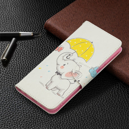 For Samsung Galaxy A02s (EU Version) Colored Drawing Pattern Horizontal Flip Leather Case with Holder & Card Slots & Wallet(Umbrella Elephant) by buy2fix