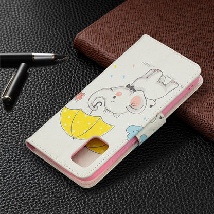 For Samsung Galaxy A02s (EU Version) Colored Drawing Pattern Horizontal Flip Leather Case with Holder & Card Slots & Wallet(Umbrella Elephant) by buy2fix
