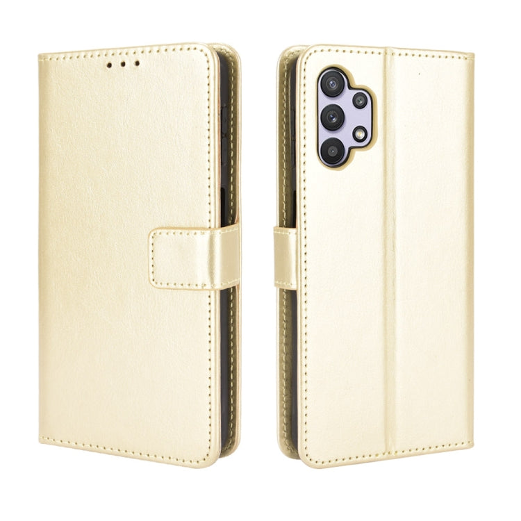 For Samsung Galaxy A32 5G Retro Crazy Horse Texture Horizontal Flip Leather Case with Holder & Card Slots & Lanyard(Gold) by buy2fix