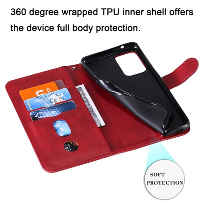 For Samsung Galaxy A52 5G/4G Fashion Calf Texture Zipper Horizontal Flip Leather Case with Stand & Card Slots & Wallet Function(Red) by buy2fix