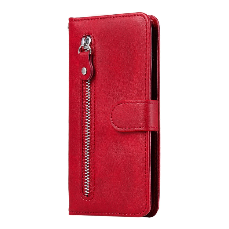 For Samsung Galaxy A52 5G/4G Fashion Calf Texture Zipper Horizontal Flip Leather Case with Stand & Card Slots & Wallet Function(Red) by buy2fix