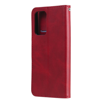 For Samsung Galaxy A52 5G/4G Fashion Calf Texture Zipper Horizontal Flip Leather Case with Stand & Card Slots & Wallet Function(Red) by buy2fix