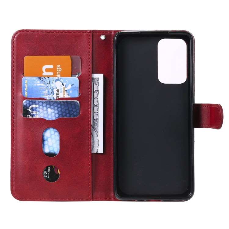For Samsung Galaxy A52 5G/4G Fashion Calf Texture Zipper Horizontal Flip Leather Case with Stand & Card Slots & Wallet Function(Red) by buy2fix