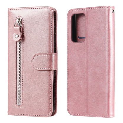 For Samsung Galaxy A52 5G/4G Fashion Calf Texture Zipper Horizontal Flip Leather Case with Stand & Card Slots & Wallet Function(Rose Gold) by buy2fix