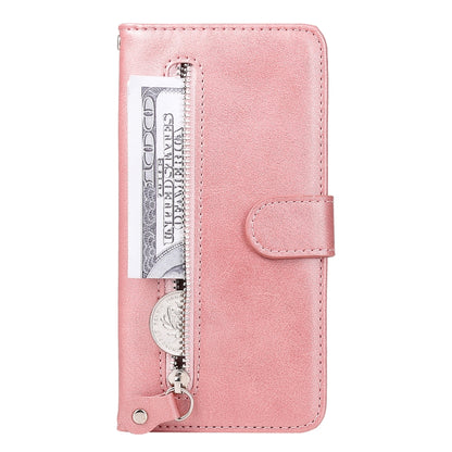 For Samsung Galaxy A52 5G/4G Fashion Calf Texture Zipper Horizontal Flip Leather Case with Stand & Card Slots & Wallet Function(Rose Gold) by buy2fix