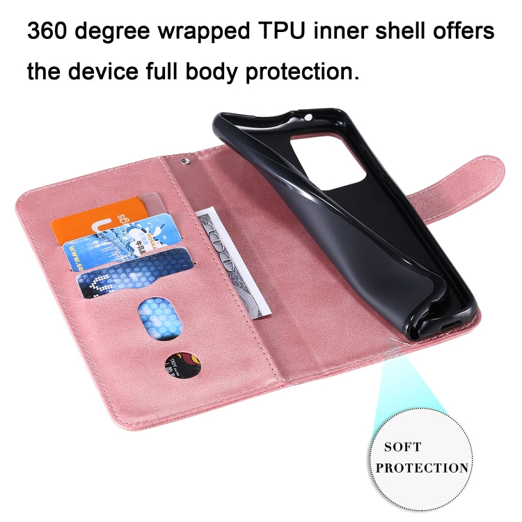 For Samsung Galaxy A52 5G/4G Fashion Calf Texture Zipper Horizontal Flip Leather Case with Stand & Card Slots & Wallet Function(Rose Gold) by buy2fix