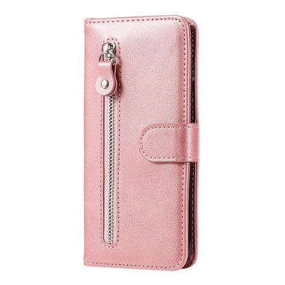 For Samsung Galaxy A52 5G/4G Fashion Calf Texture Zipper Horizontal Flip Leather Case with Stand & Card Slots & Wallet Function(Rose Gold) by buy2fix