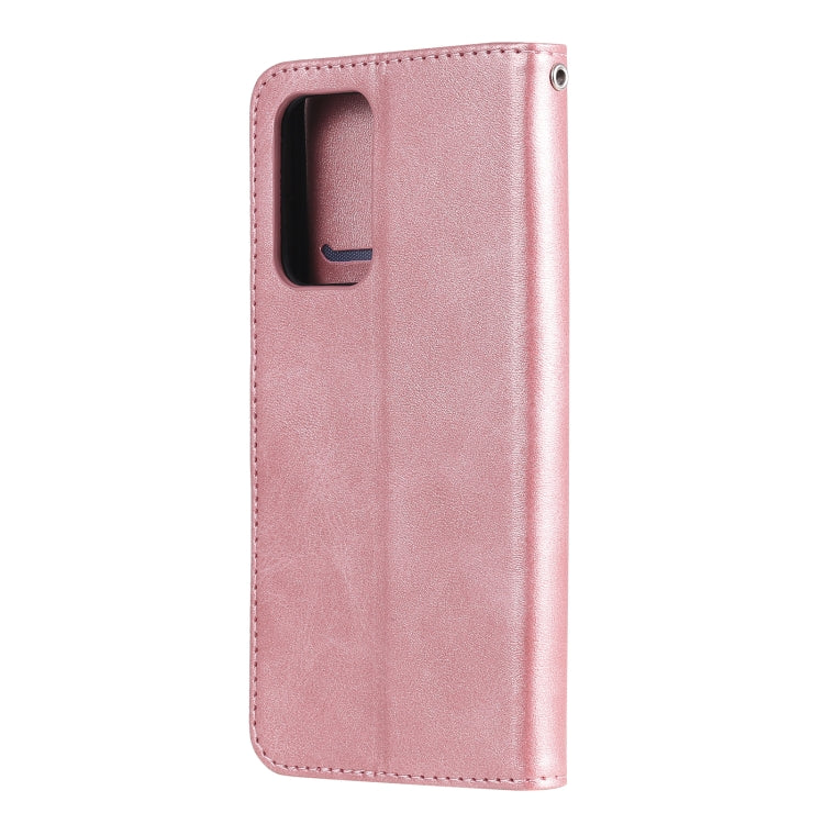 For Samsung Galaxy A52 5G/4G Fashion Calf Texture Zipper Horizontal Flip Leather Case with Stand & Card Slots & Wallet Function(Rose Gold) by buy2fix
