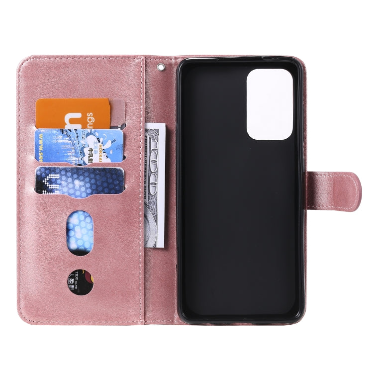 For Samsung Galaxy A52 5G/4G Fashion Calf Texture Zipper Horizontal Flip Leather Case with Stand & Card Slots & Wallet Function(Rose Gold) by buy2fix