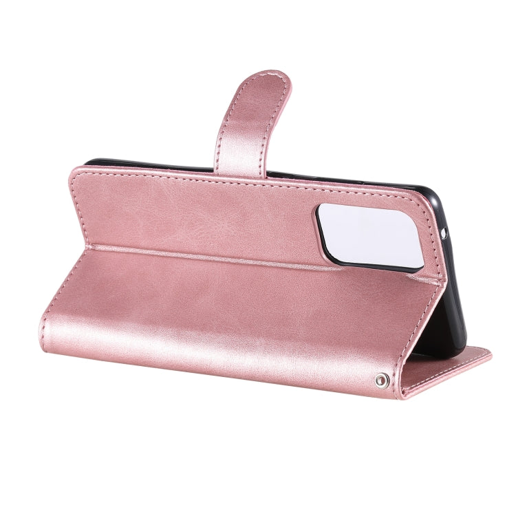 For Samsung Galaxy A52 5G/4G Fashion Calf Texture Zipper Horizontal Flip Leather Case with Stand & Card Slots & Wallet Function(Rose Gold) by buy2fix