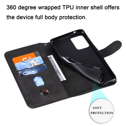 For Samsung Galaxy A52 5G/4G Fashion Calf Texture Zipper Horizontal Flip Leather Case with Stand & Card Slots & Wallet Function(Black) by buy2fix