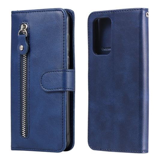 For Samsung Galaxy A52 5G/4G Fashion Calf Texture Zipper Horizontal Flip Leather Case with Stand & Card Slots & Wallet Function(Blue) by buy2fix