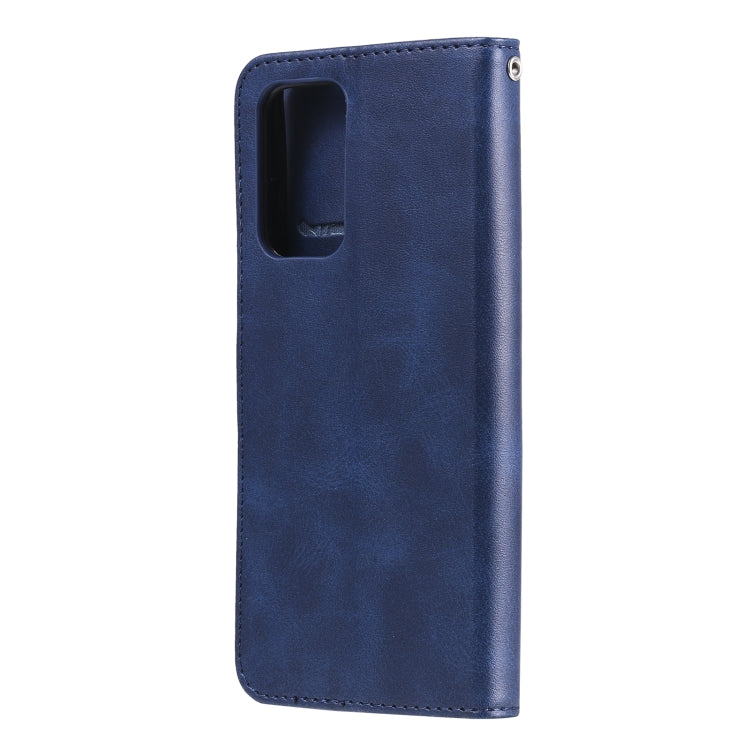 For Samsung Galaxy A52 5G/4G Fashion Calf Texture Zipper Horizontal Flip Leather Case with Stand & Card Slots & Wallet Function(Blue) by buy2fix