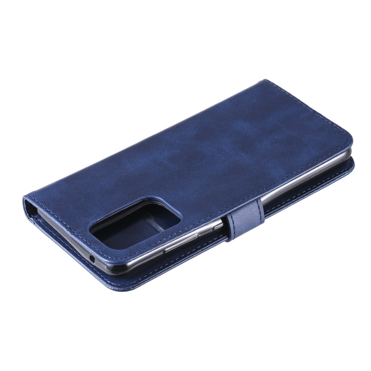 For Samsung Galaxy A52 5G/4G Fashion Calf Texture Zipper Horizontal Flip Leather Case with Stand & Card Slots & Wallet Function(Blue) by buy2fix