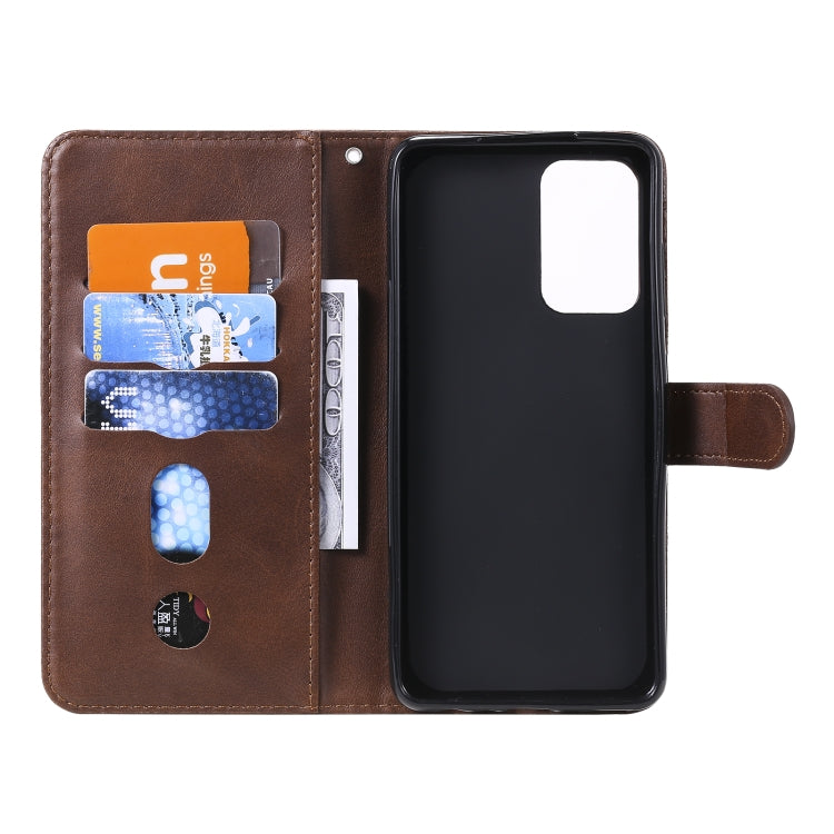 For Samsung Galaxy A52 5G/4G Fashion Calf Texture Zipper Horizontal Flip Leather Case with Stand & Card Slots & Wallet Function(Brown) by buy2fix