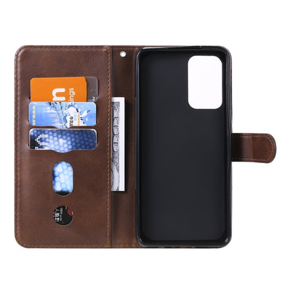 For Samsung Galaxy A52 5G/4G Fashion Calf Texture Zipper Horizontal Flip Leather Case with Stand & Card Slots & Wallet Function(Brown) by buy2fix