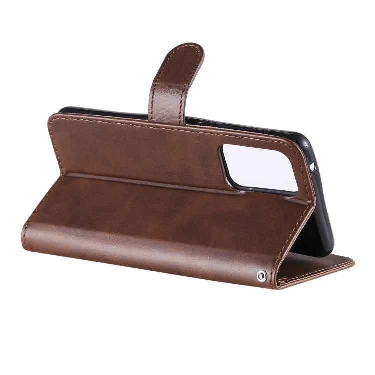 For Samsung Galaxy A52 5G/4G Fashion Calf Texture Zipper Horizontal Flip Leather Case with Stand & Card Slots & Wallet Function(Brown) by buy2fix