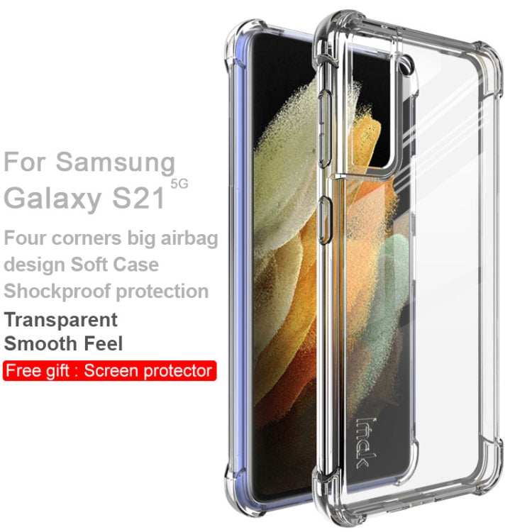 For Samsung Galaxy S21 5G IMAK All-inclusive Shockproof Airbag TPU Case with Screen Protector(Transparent) - Galaxy S21 5G Cases by imak | Online Shopping UK | buy2fix
