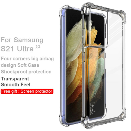 For Samsung Galaxy S21 Ultra 5G IMAK All-inclusive Shockproof Airbag TPU Case with Screen Protector(Transparent) - Galaxy S21 Ultra 5G Cases by imak | Online Shopping UK | buy2fix
