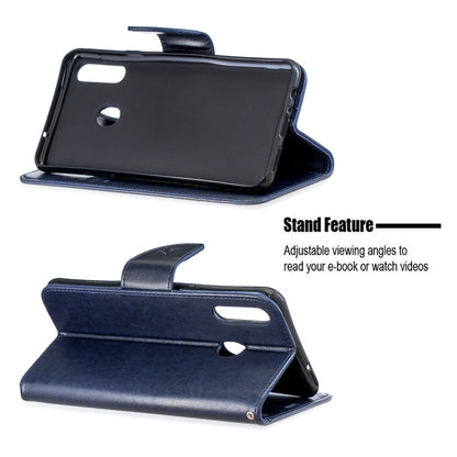 For Galaxy A20s Two Butterflies Embossing Pattern Horizontal Flip Leather Case with Holder & Card Slot & Wallet & Lanyard(Dark Blue) by buy2fix