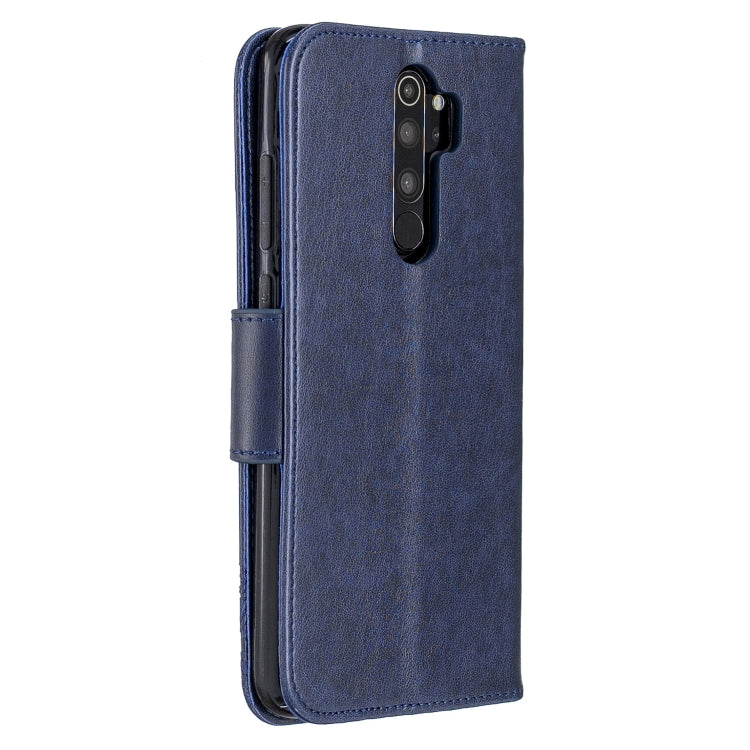 For Xiaomi Redmi Note 8 Pro Two Butterflies Embossing Pattern Horizontal Flip Leather Case with Holder & Card Slot & Wallet & Lanyard(Dark Blue) - Xiaomi Cases by buy2fix | Online Shopping UK | buy2fix
