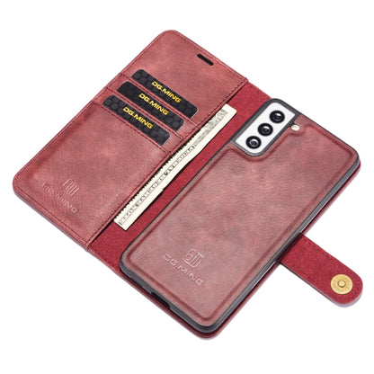 For Samsung Galaxy S21+ 5G DG.MING Crazy Horse Texture Flip Detachable Magnetic Leather Case with Holder & Card Slots & Wallet(Red) - Galaxy S21+ 5G Cases by DG.MING | Online Shopping UK | buy2fix