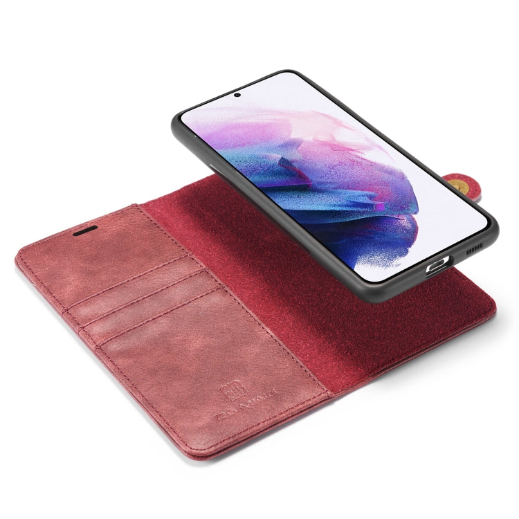 For Samsung Galaxy S21+ 5G DG.MING Crazy Horse Texture Flip Detachable Magnetic Leather Case with Holder & Card Slots & Wallet(Red) - Galaxy S21+ 5G Cases by DG.MING | Online Shopping UK | buy2fix