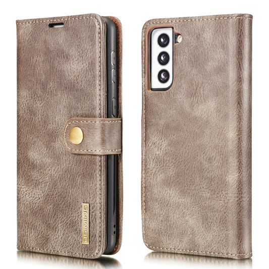 For Samsung Galaxy S21+ 5G DG.MING Crazy Horse Texture Flip Detachable Magnetic Leather Case with Holder & Card Slots & Wallet(Grey) - Galaxy S21+ 5G Cases by DG.MING | Online Shopping UK | buy2fix