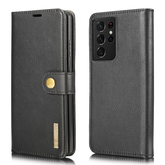 For Samsung Galaxy S21 Ultra 5G DG.MING Crazy Horse Texture Flip Detachable Magnetic Leather Case with Holder & Card Slots & Wallet(Black) - Galaxy S21 Ultra 5G Cases by DG.MING | Online Shopping UK | buy2fix