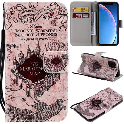 For iPhone 11 Pro Painted Pattern Horizontal Flip Leather Case, with Wallet & Holder & Card Slots & Lanyard(Castle) - iPhone 11 Pro Cases by buy2fix | Online Shopping UK | buy2fix