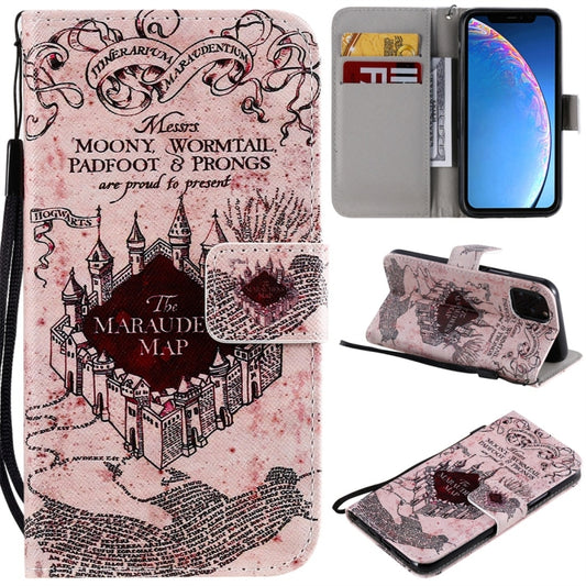 For iPhone 11 Pro Painted Pattern Horizontal Flip Leather Case, with Wallet & Holder & Card Slots & Lanyard(Castle) - iPhone 11 Pro Cases by buy2fix | Online Shopping UK | buy2fix