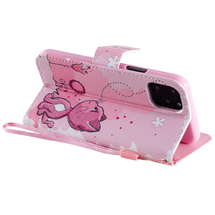 For iPhone 11 Pro Painted Pattern Horizontal Flip Leather Case, with Wallet & Holder & Card Slots & Lanyard(Cat and Bee) - iPhone 11 Pro Cases by buy2fix | Online Shopping UK | buy2fix