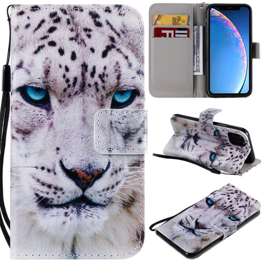 For iPhone 11 Pro Painted Pattern Horizontal Flip Leather Case, with Wallet & Holder & Card Slots & Lanyard(White Leopard) - iPhone 11 Pro Cases by buy2fix | Online Shopping UK | buy2fix