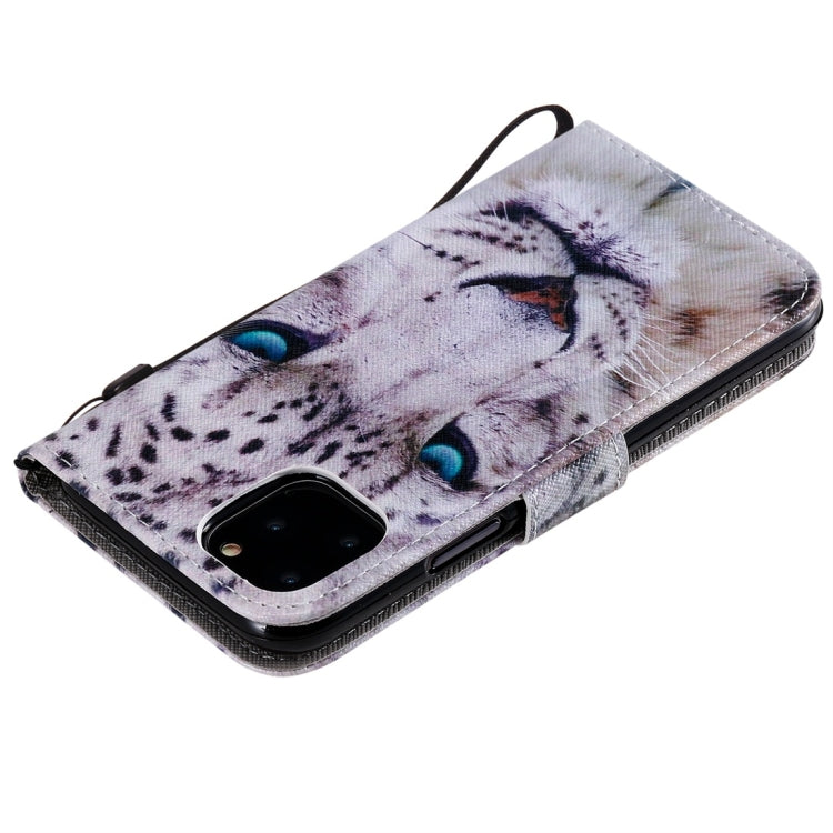 For iPhone 11 Pro Painted Pattern Horizontal Flip Leather Case, with Wallet & Holder & Card Slots & Lanyard(White Leopard) - iPhone 11 Pro Cases by buy2fix | Online Shopping UK | buy2fix