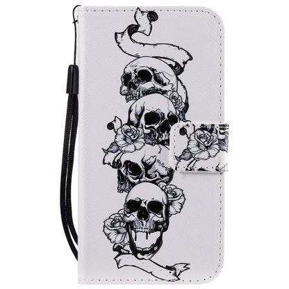 For iPhone 11 Pro Painted Pattern Horizontal Flip Leather Case, with Wallet & Holder & Card Slots & Lanyard(Skull) - iPhone 11 Pro Cases by buy2fix | Online Shopping UK | buy2fix