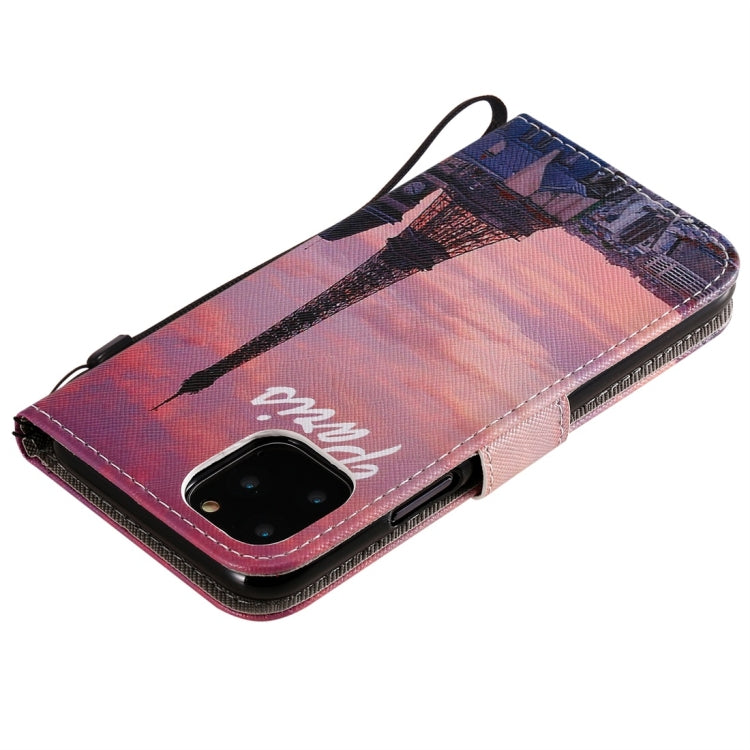 For iPhone 11 Pro Painted Pattern Horizontal Flip Leather Case, with Wallet & Holder & Card Slots & Lanyard(Tower) - iPhone 11 Pro Cases by buy2fix | Online Shopping UK | buy2fix