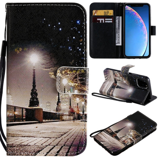 For iPhone 11 Pro Painted Pattern Horizontal Flip Leather Case, with Wallet & Holder & Card Slots & Lanyard(Cityscape) - iPhone 11 Pro Cases by buy2fix | Online Shopping UK | buy2fix