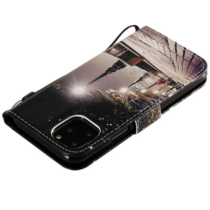 For iPhone 11 Pro Painted Pattern Horizontal Flip Leather Case, with Wallet & Holder & Card Slots & Lanyard(Cityscape) - iPhone 11 Pro Cases by buy2fix | Online Shopping UK | buy2fix