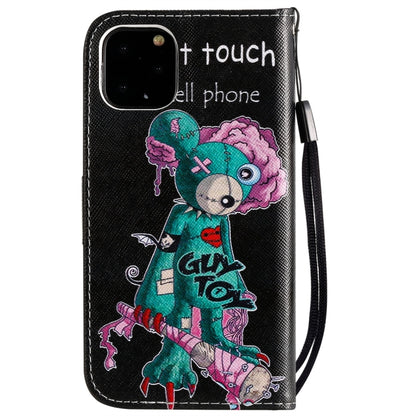 For iPhone 11 Pro Painted Pattern Horizontal Flip Leather Case, with Wallet & Holder & Card Slots & Lanyard(One-eyed Mouse) - iPhone 11 Pro Cases by buy2fix | Online Shopping UK | buy2fix